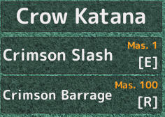 Crow Katana Skills